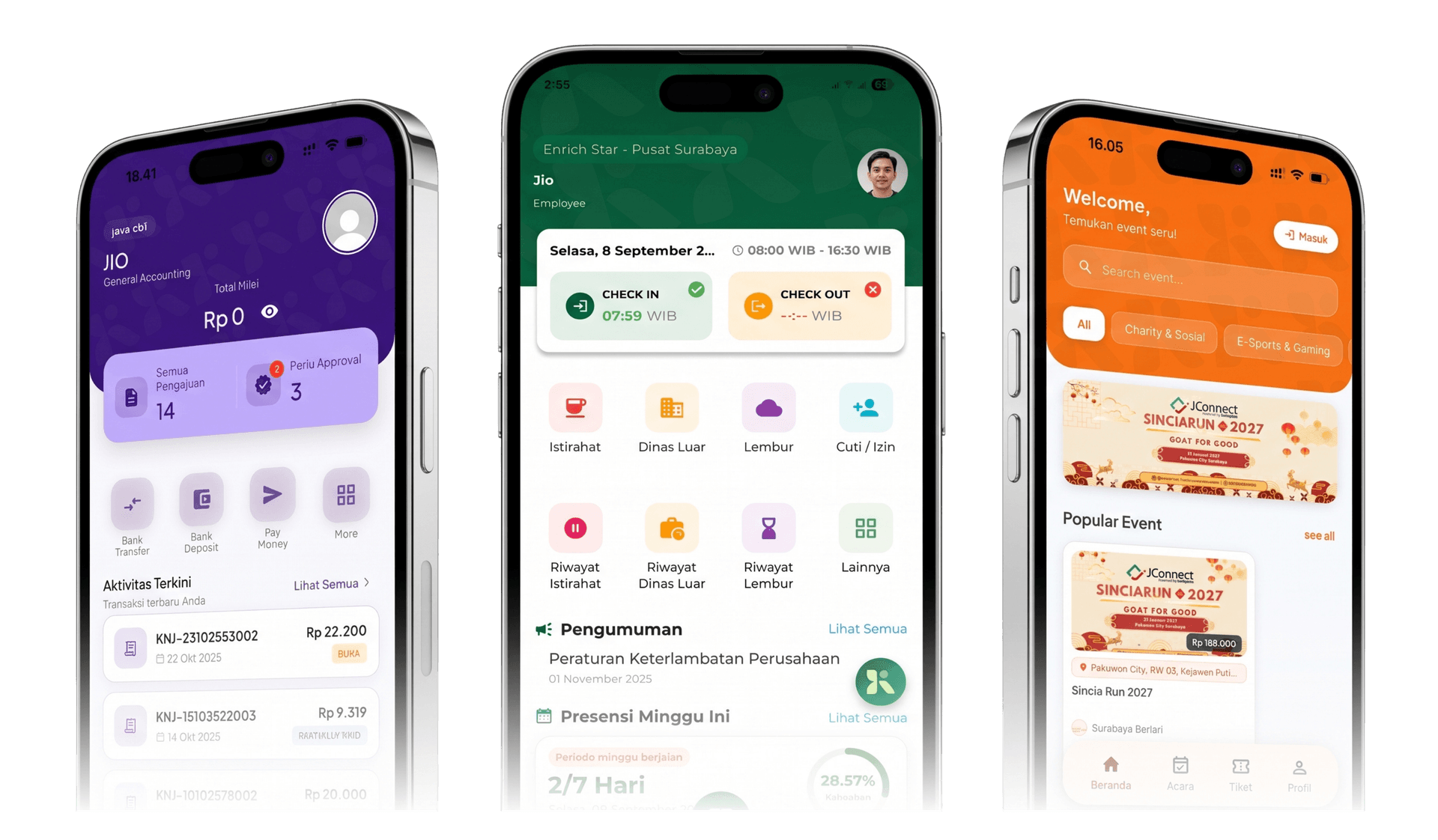 Kinerjio App 3-iPhone Mockup Showcase
